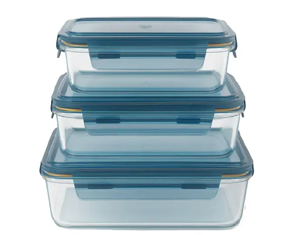3_Pieces_Set,_400_ML,_640_ML,_1040_ML_Rectangular_Microwave_Oven_Safe_Borosilicate_Glass_Container_with_Airtight_Leakproof_Lid_Freezer_Safe_Bowl,_Blue