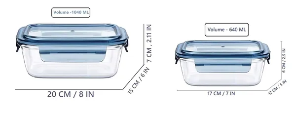 2_Pieces_Set,_640_ML,_1040_ML_Rectangular_Microwave_Oven_Safe_Borosilicate_Glass_Container_with_Airtight_Leakproof_Lid_Freezer_Safe_Bowl,_Blue,_Combo_Pack