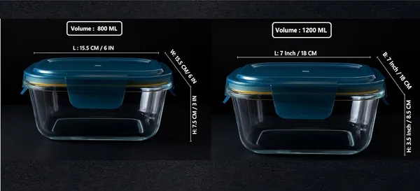 2_Pieces_Set,_800_ML,_1200_ML_Square_Microwave_Oven_Safe_Borosilicate_Glass_Container_with_Airtight_Leakproof_Lid_Freezer_Safe_Bowl,_Blue,_Combo_Pack
