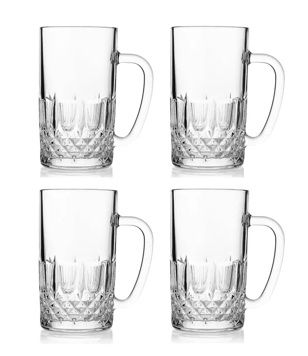 370_ml_Glass_Beer_Mugs_�_Set_of_4_|_Premium_Thick_Base_&_Handle_|_Classic_Cut_Design_|_Glasses_Set_for_Juice,_Cocktails_Ice-Cream_Faluda_|_Ideal_for_Parties,_Bar_&_Gifting