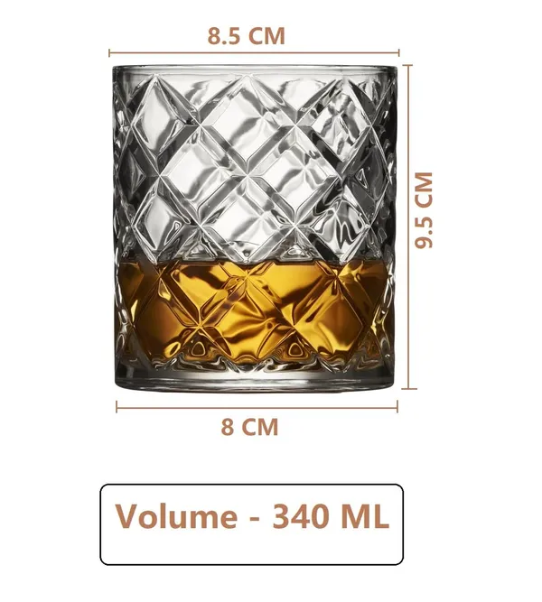 340_ML_Premium_Whiskey_Glass_Set_of_2_|_Crystal_Cut_Design_Crosshatch_Pattern_|_Ideal_for_Scotch,_Bourbon,_Whisky,_Cocktails_&_Barware