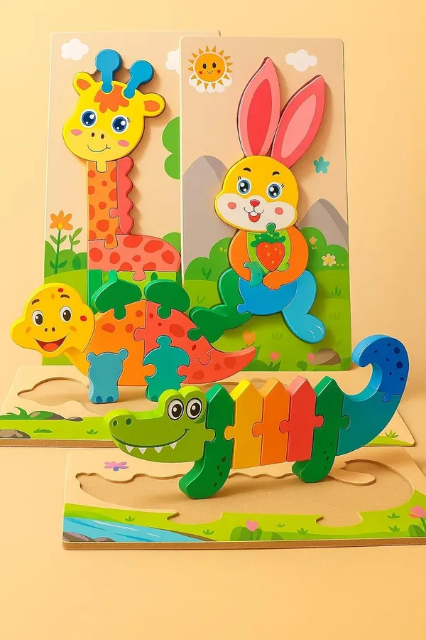 Pack_of_4,_Colorful_Montessori_Wooden_3D_Jigsaw_Puzzle_Educational_Gift_Toys_for_Toddler_Kids_Boys_and_Girls,_Multicolor