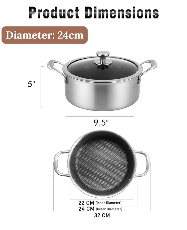 3_Ltrs_Stainless_Steel_Stockpot_with_Glass_Lid,_Non_Stick_Honeycomb_Carving,_Induction_Soup_Pot_Pan_Compatible_with_All_Cooktops,_Dishwasher_&_Oven_Safe,_22_CM