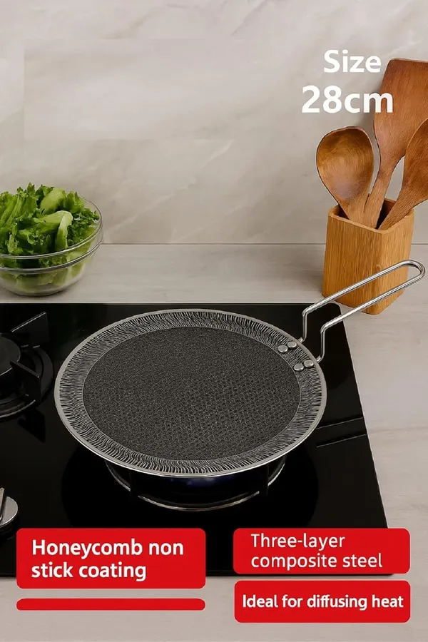 Stainless_Steel_Triply_Roti_Tawa_28cm_Non_Stick_Induction_&_Gas_Stove_Tava_Pan_with_Honeycomb_Even_Heat_Distribution_Technology