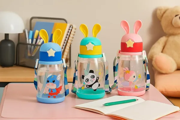 Tiptoe�_Pack_of_8,_600_ML_Sipper_BPA_Free_Water_Bottle_Leak_proof_Water_Bottle_for_kids_Girls_Boys_Birthday_Return_Gift_for_Childrens,_Multicolor