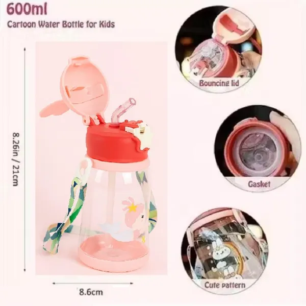 Tiptoe�_Pack_of_8,_600_ML_Sipper_BPA_Free_Water_Bottle_Leak_proof_Water_Bottle_for_kids_Girls_Boys_Birthday_Return_Gift_for_Childrens,_Multicolor