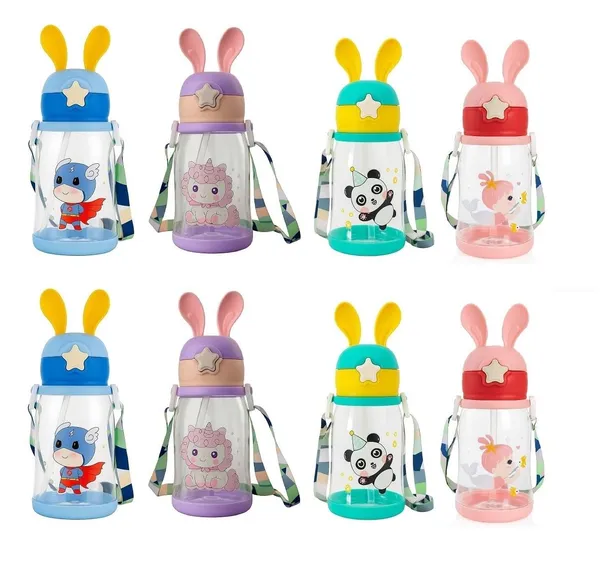 Tiptoe�_Pack_of_8,_600_ML_Sipper_BPA_Free_Water_Bottle_Leak_proof_Water_Bottle_for_kids_Girls_Boys_Birthday_Return_Gift_for_Childrens,_Multicolor