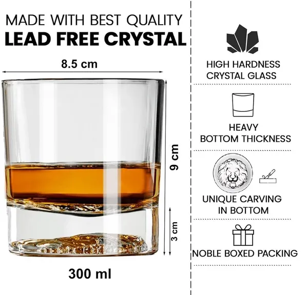 310_ML_Whiskey_Glasses,_Lion_Engraved_Thick_Bottom,_Glasses_for_Whisky,_Gin,_Vodka,_Cocktail_Glasses,_Whisky_Gift,_Suitable_for_use_in_Bars,_Parties_and_Homes