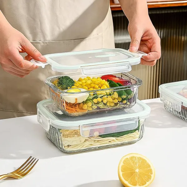 600_ML_Rectangular_Striped_Fluted_Microwave_Safe_Borosilicate_Glass_Containers_Leak-Proof_Snap_Locking_Freezer_Safe_Bowl,_Transparent