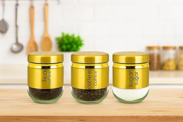 Pack_of_3,_400ML_Glass_Food_Storage_Container_with_Stainless_Steel_Cover_&_Airtight_Lid_Kitchen_Canister_Set_Coffee_Tea_Sugar_Dry_Fruits_Cookie_Glass_Jar,_Golden