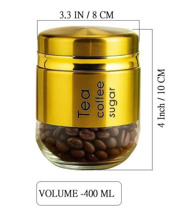 Pack_of_3,_400ML_Glass_Food_Storage_Container_with_Stainless_Steel_Cover_&_Airtight_Lid_Kitchen_Canister_Set_Coffee_Tea_Sugar_Dry_Fruits_Cookie_Glass_Jar,_Golden