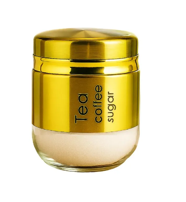 Pack_of_1,_400ML_Glass_Food_Storage_Container_with_Stainless_Steel_Cover_&_Airtight_Lid_Kitchen_Canister_Set_Coffee_Tea_Sugar_Dry_Fruits_Cookie_Glass_Jar,_Golden