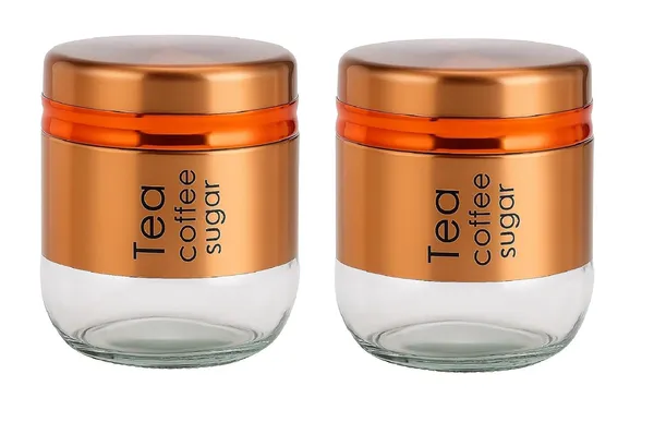 Pack_of_2,_400ML_Glass_Food_Storage_Container_with_Stainless_Steel_Cover_&_Airtight_Lid_Kitchen_Canister_Set_Coffee_Tea_Sugar_Dry_Fruits_Cookie_Glass_Jar,_Rose_Gold