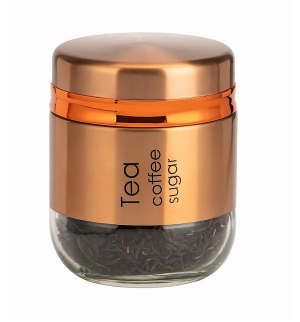 Pack_of_1,_400ML_Glass_Food_Storage_Container_with_Stainless_Steel_Cover_&_Airtight_Lid_Kitchen_Canister_Set_Coffee_Tea_Sugar_Dry_Fruits_Cookie_Glass_Jar,_Rose_Gold