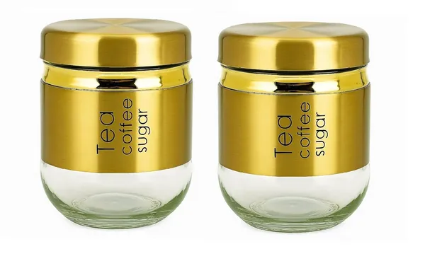 Pack_of_2,_400ML_Glass_Food_Storage_Container_with_Stainless_Steel_Cover_&_Airtight_Lid_Kitchen_Canister_Set_Coffee_Tea_Sugar_Dry_Fruits_Cookie_Glass_Jar,_Golden