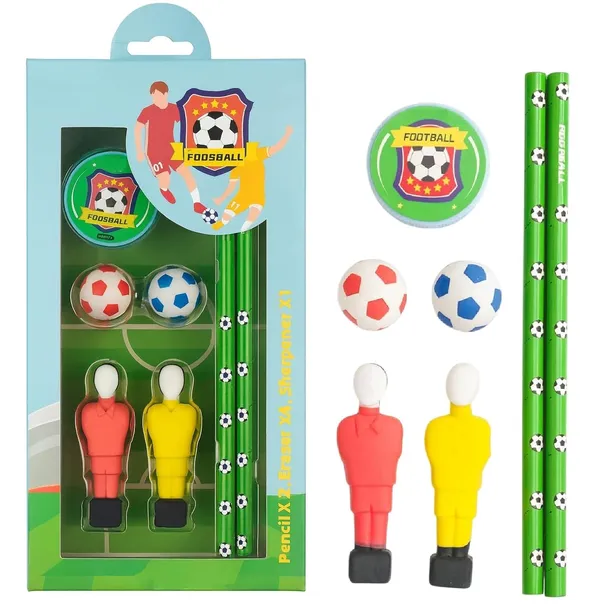 Football_Theme_Stationery_Set_for_Kids_Pencil,_Sharpener,_Eraser_for_Kids,_Boys_and_Girls,_Birthday_Return_Gift,_Pack_of_1