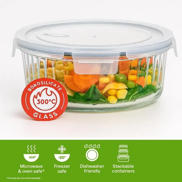 Combo_Pack_of_2,_370_ML_&_630_ML_Round_Striped_Fluted_Microwave_Safe_Borosilicate_Glass_Containers_Leak-Proof_Snap_Locking_Freezer_Safe_Bowl,_Transparent