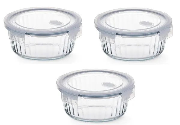 630_ML_Round_Striped_Fluted_Microwave_Safe_Borosilicate_Glass_Containers_Leak-Proof_Snap_Locking_Freezer_Safe_Bowl,_Transparent,_3_Pieces