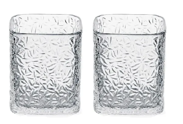210_ML,_Premium_Square_Textured_Whisky_Glass_Set_�_Crystal_Clear_Glasses_for_Whisky,_Cocktails,_Juice_&_Drinks_�_Elegant_Old_Fashioned_Tumblers_for_Home_&_Bar_(Set_of_2)