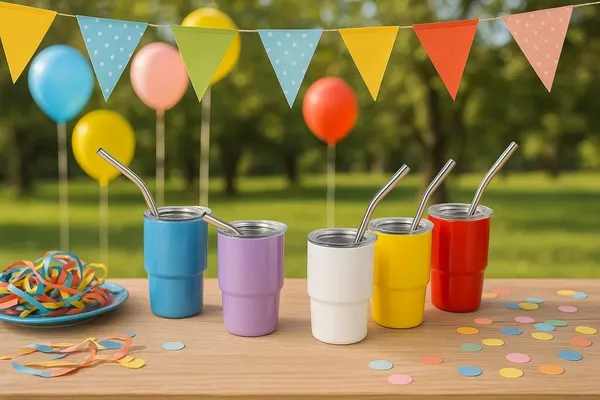 Tiptoe�_10_Pieces,_90ML_Mini_Stainless_Steel_Tumbler_Shot_Glass_with_Straw_and_Lid,_Double_Wall_Sublimation_Mug_Cups_Glass_for_Kids_Return_Gifting,_Wedding_Party_Bar,_Multicolor