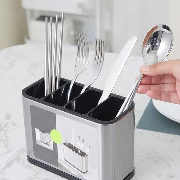 Premium_Stainless_Steel_Cutlery_Holder_for_Kitchen_|_4-Compartment_Utensil_Organizer_|_Anti-Fingerprint,_Detachable_&_Easy-to-Clean_Flatware_Storage_Rack_for_Spoons,_Forks,_Straw_and_more