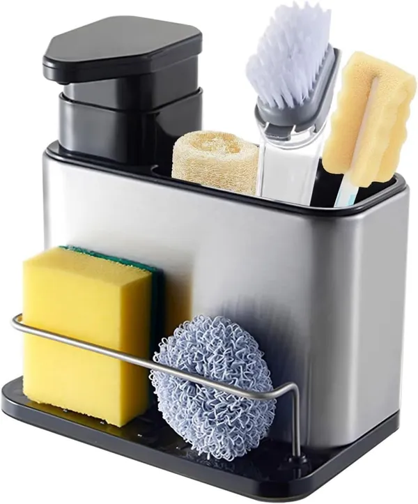 Kitchen_Sink_Caddy_with_Liquid_Soap_Dispenser_Lightweight_and_Sturdy_�_Non-Slip_Base_�_Simple_Water_Drainage_System_�_Elegant_Countertop_Kitchen_Sink_Organiser_for_Cleaning_Supplies