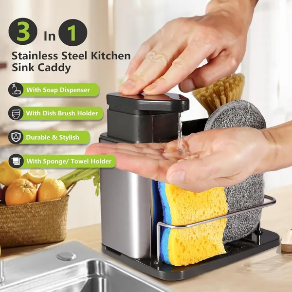 Kitchen_Sink_Caddy_with_Liquid_Soap_Dispenser_Lightweight_and_Sturdy_�_Non-Slip_Base_�_Simple_Water_Drainage_System_�_Elegant_Countertop_Kitchen_Sink_Organiser_for_Cleaning_Supplies