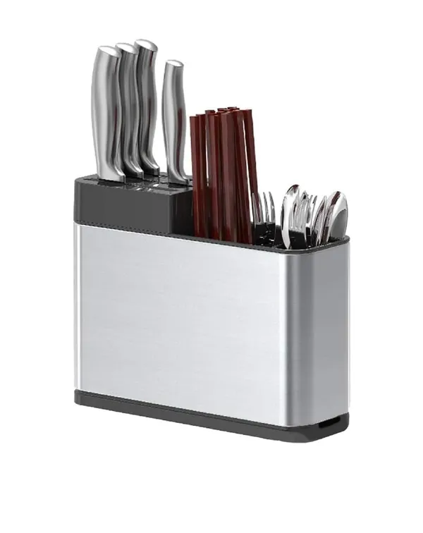 Stainless_Steel_Kitchen_Cutlery_Holder_with_Knife_Block_|_Multipurpose_Utensil_Organizer_for_Spoons,_Forks,_Knives_&_Chopsticks_|_Modern_Countertop_Cutlery_Storage_Rack