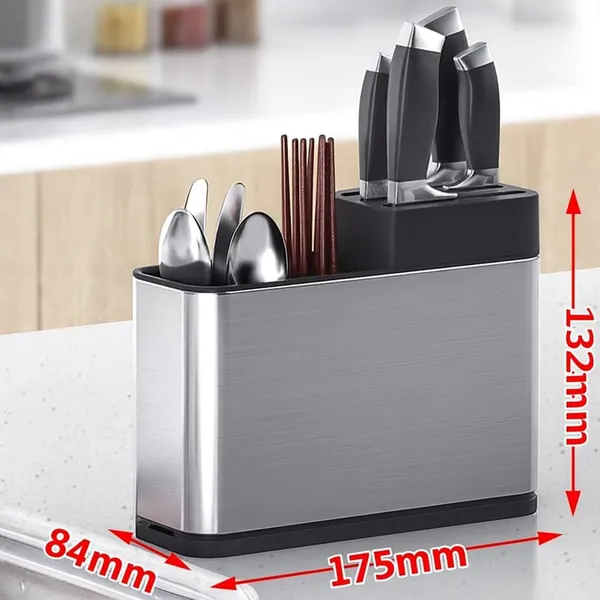 Stainless_Steel_Kitchen_Cutlery_Holder_with_Knife_Block_|_Multipurpose_Utensil_Organizer_for_Spoons,_Forks,_Knives_&_Chopsticks_|_Modern_Countertop_Cutlery_Storage_Rack