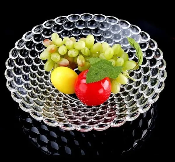 14_Inch_Transparent_Decorative_Fruit_Bowl_Plate_Large_Crystal_Glass_Bubble_Pattern_Fruit_Bowl_for_Home_Hotel_Restaurant_Snacks_Afternoon_Tea_Basket_Home_Decoration