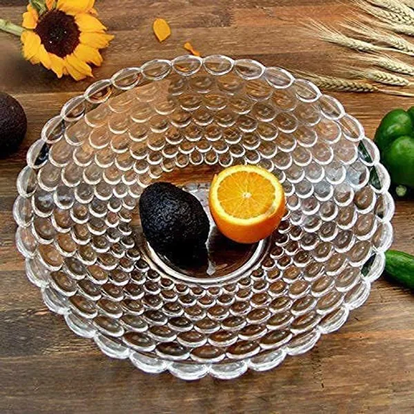 14_Inch_Transparent_Decorative_Fruit_Bowl_Plate_Large_Crystal_Glass_Bubble_Pattern_Fruit_Bowl_for_Home_Hotel_Restaurant_Snacks_Afternoon_Tea_Basket_Home_Decoration