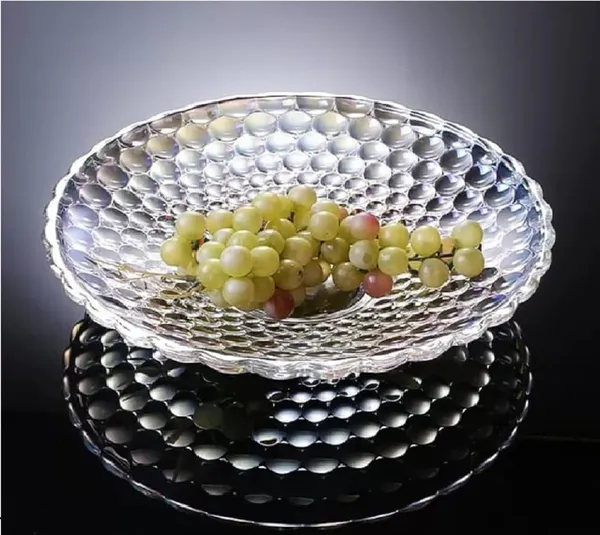 14_Inch_Transparent_Decorative_Fruit_Bowl_Plate_Large_Crystal_Glass_Bubble_Pattern_Fruit_Bowl_for_Home_Hotel_Restaurant_Snacks_Afternoon_Tea_Basket_Home_Decoration