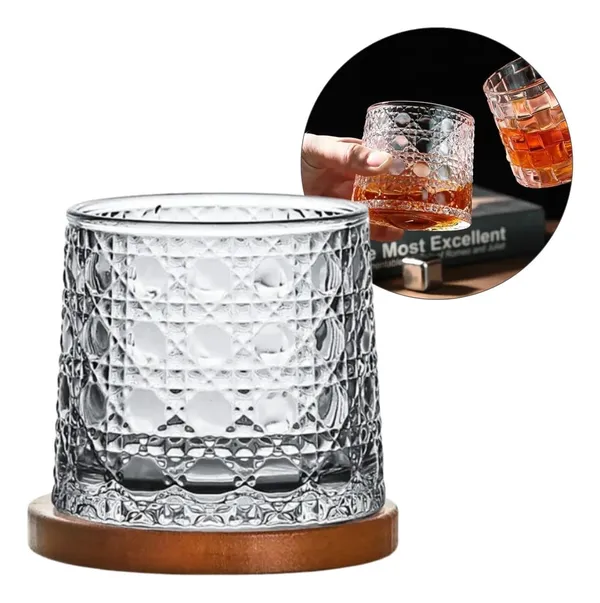 190_ML,_Revolving_Whisky_Tumbler_Glasses_Dome_Bottom_Spinning_Glassware_for_Wiskey,_Cocktail,_Gift_for_Anniversary,_Wedding,_Housewarming,_Birthday,_6_Pieces_Set,_Clear