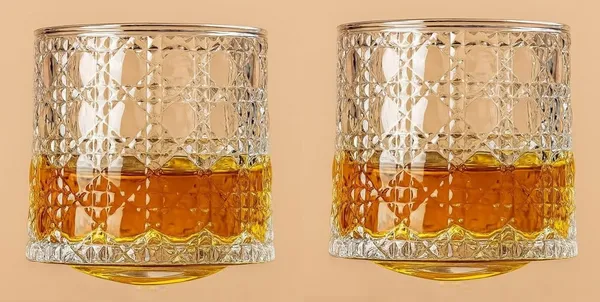 190_ML,_Revolving_Whisky_Tumbler_Glasses_Dome_Bottom_Spinning_Glassware_for_Wiskey,_Cocktail,_Gift_for_Anniversary,_Wedding,_Housewarming,_Birthday,_2_Pieces_Set,_Clear
