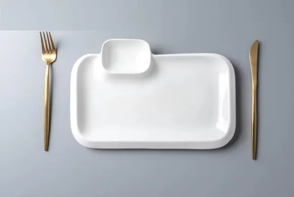 Pack_of_1,_12_Inch_Rectangular_Ceramic_Serving_Plate_with_Dip_Bowl_|_Multipurpose_Snack_&_Sauce_Platter_for_Momos,_Fries,_Snacks,_Elegant_White_Dinnerware_for_Home,_Caf�_&_Parties