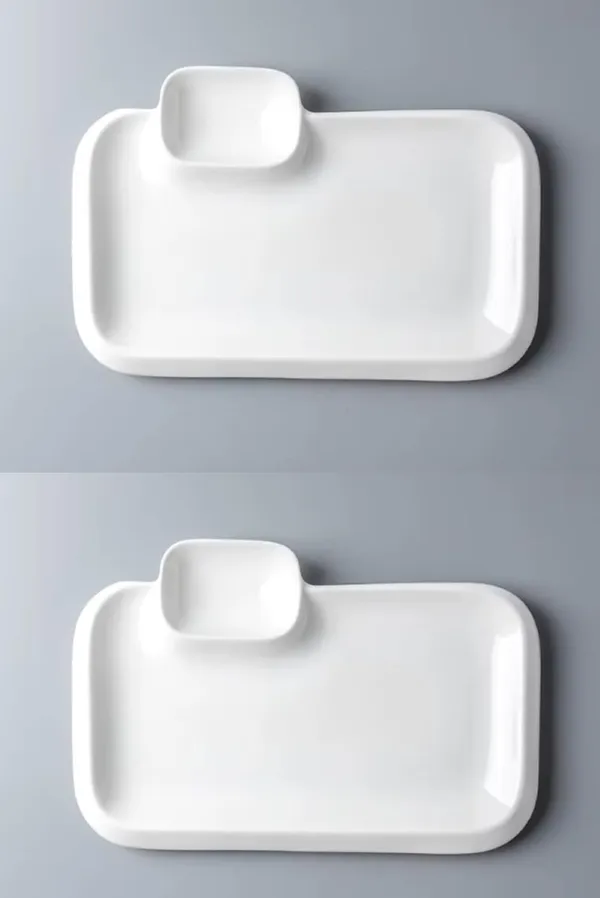 Pack_of_1,_12_Inch_Rectangular_Ceramic_Serving_Plate_with_Dip_Bowl_|_Multipurpose_Snack_&_Sauce_Platter_for_Momos,_Fries,_Snacks,_Elegant_White_Dinnerware_for_Home,_Caf�_&_Parties