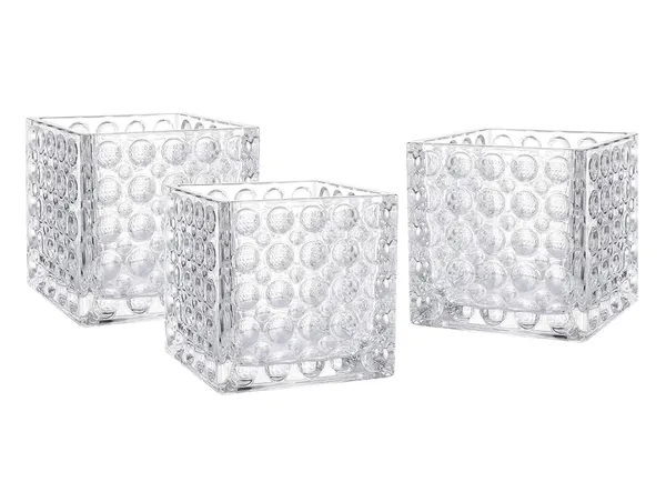 Pack_of_3,Wide_Mouth_Square_Cube_Flower_Vase_Bubble_Design_Candle_Holder_Glass_Flower_Vases_for_Home_Decor_4_Inch,_Transparent