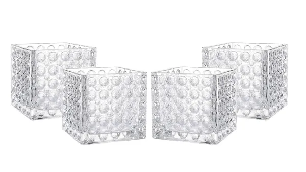 Pack_of_4,Wide_Mouth_Square_Cube_Flower_Vase_Bubble_Design_Candle_Holder_Glass_Flower_Vases_for_Home_Decor_4_Inch,_Transparent
