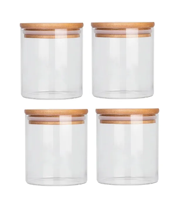 500_ML_Airtight_Glass_Storage_Jars_with_Bamboo_Lid_Clear_Snack_Containers_for_Kitchen_Dry_Fruit,_Nuts_&_Pantry_Organiser,_4_Pieces