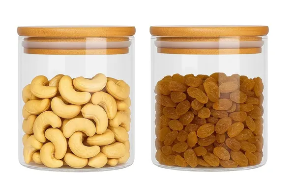 500_ML_Airtight_Glass_Storage_Jars_with_Bamboo_Lid_Clear_Snack_Containers_for_Kitchen_Dry_Fruit,_Nuts_&_Pantry_Organiser,_2_Pieces