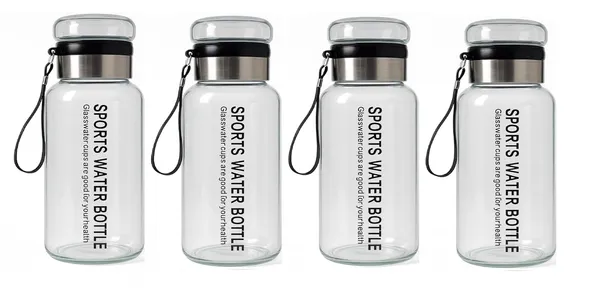 1_Litre_Glass_water_Bottle_with_Leak-Proof_Steel_Lid,_Filter_&_Carry_Strap_�_BPA-Free,_Durable,_Easy_to_Clean,_Ideal_for_Gym,_Office,_Travel_&_Home_Use,_4_Pieces