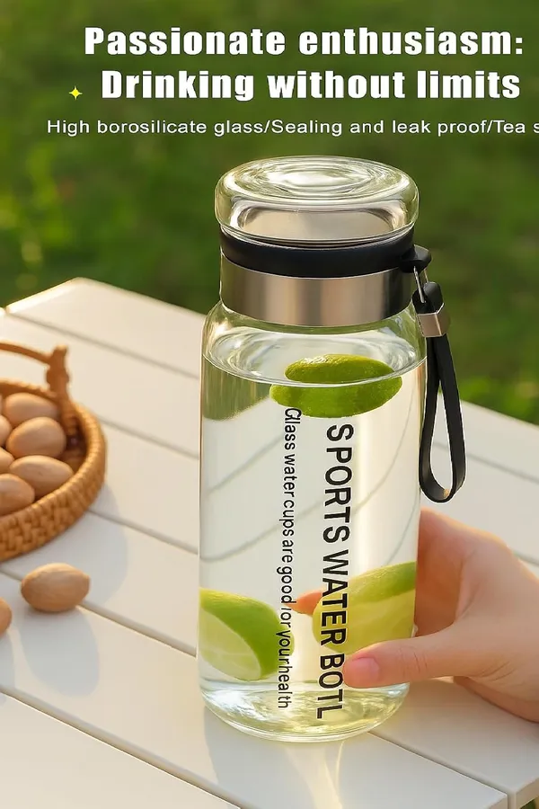 1_Litre_Glass_water_Bottle_with_Leak-Proof_Steel_Lid,_Filter_&_Carry_Strap_�_BPA-Free,_Durable,_Easy_to_Clean,_Ideal_for_Gym,_Office,_Travel_&_Home_Use,_1_Piece