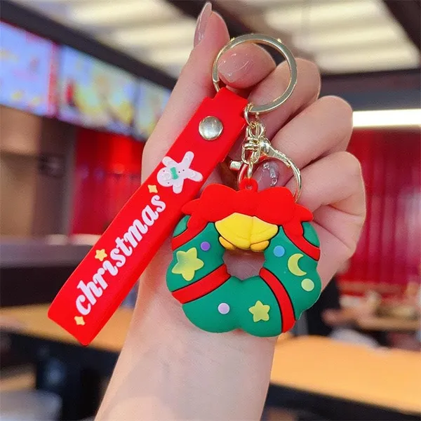 Set_of_2,_3D_Christmas_Theme_Cute_Keychain_Bag_Keychain_Key_Holder_Christmas_Party_Gift_Giveaways_Pendants_Key_Chain_Gifts,_Multicolor