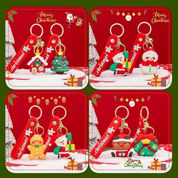 4_Pieces,_Christmas_Theme_Cute_Keychain_Bag_Keychain_Key_Holder_Christmas_Party_Gift_Giveaways_Pendants_Key_Chain_Gifts,_Multicolor