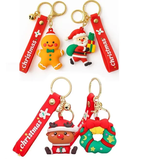 4_Pieces,_Christmas_Theme_Cute_Keychain_Bag_Keychain_Key_Holder_Christmas_Party_Gift_Giveaways_Pendants_Key_Chain_Gifts,_Multicolor