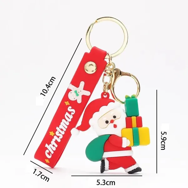 2_pcs_Merry_Christmas_Theme_Cute_Keychain_Bag_Keychain_Key_Holder_Christmas_Party_Gift_Giveaways_Pendants_Key_Chain_Gifts,_Multicolor