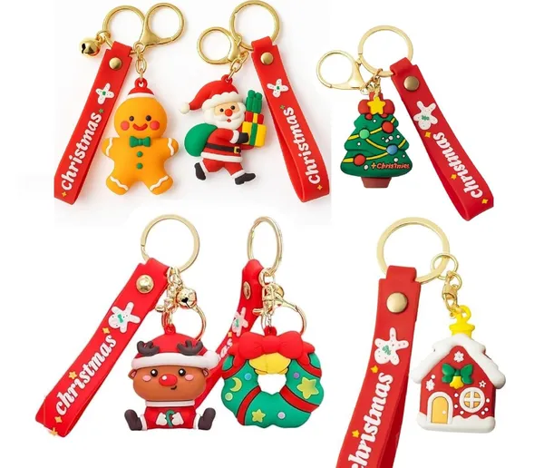 6_Pieces_,_Christmas_Theme_Cute_Keychain_Bag_Keychain_Key_Holder_Christmas_Party_Gift_Giveaways_Pendants_Key_Chain_Gifts,_Multicolor