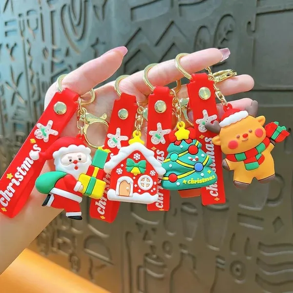 6_Pieces_,_Christmas_Theme_Cute_Keychain_Bag_Keychain_Key_Holder_Christmas_Party_Gift_Giveaways_Pendants_Key_Chain_Gifts,_Multicolor