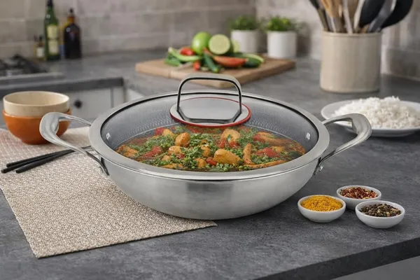 _Triply_Kadhai,_Non-Stick,_30_CM,_Stainless_Steel,_Heavy_Duty,_Triply_Wok,_4_Liters,_Gas_&_Induction_Compatible,_Dishwasher_Safe,_41x30x9_cm,_Made_in_China