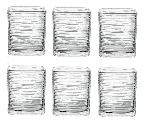 Set_of_6,_Premium_Square_Wave_Textured_Whisky_Glass_Set_�_370_ml_Crystal_Clear_Glasses_for_Whisky,_Cocktails,_Juice_&_Drinks_�_Elegant_Old_Fashioned_Tumblers_for_Home_&_Bar